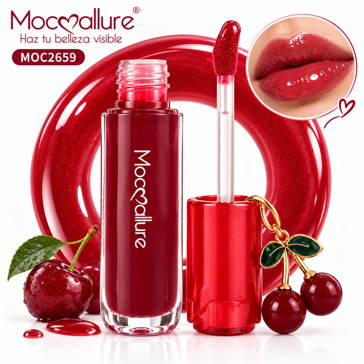 GLOSS+LLAVERO CEREZA MOC2659