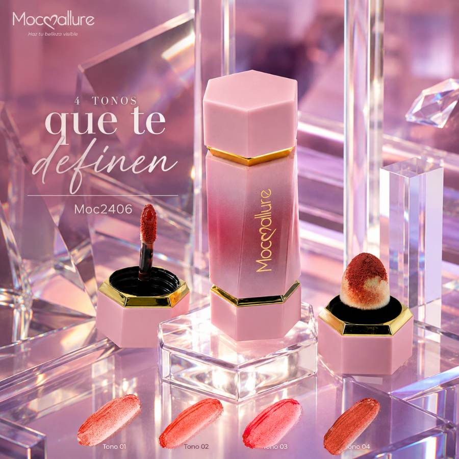 Rubor líquido doble aplicador Doble aplicador (Varita de precisión + Esponja cushion difuminadora)Mocoallure