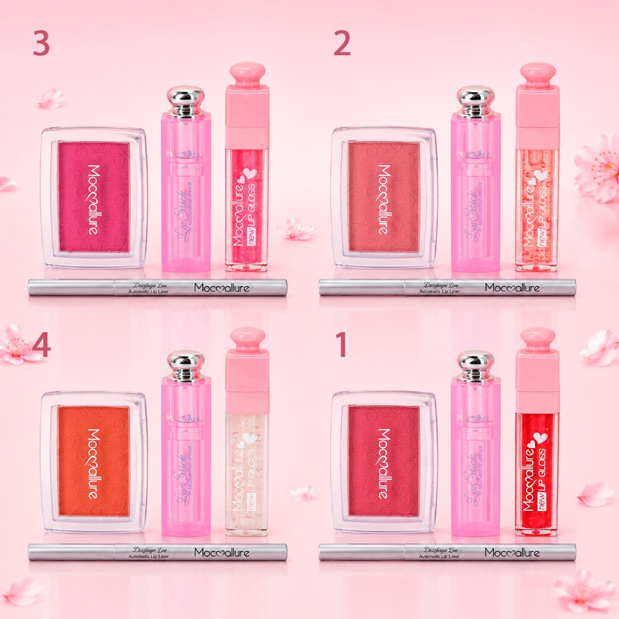 Set de Maquillaje Mocoallure Lip balm & Cheek Luxe | 4 Piezas