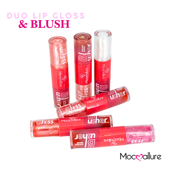 Brillo labial y blush líquido