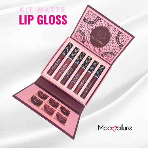 Kit Matte Lip Gloss - 6 Tonos mate rosas