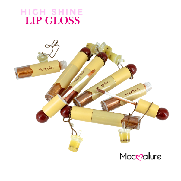 Bubble Tea | Brillo Espejo Lip Gloss Mocoallure High-Shine con Charm de Bubble Tea