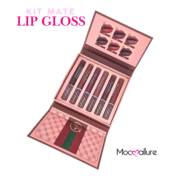 Kit Lip Gloss Matte 6 tonos tintos