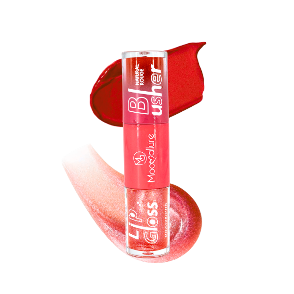 Brillo labial y blush líquido