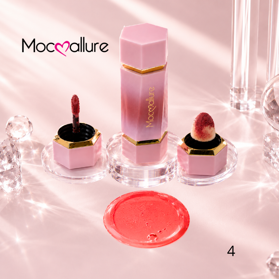 Rubor líquido doble aplicador Doble aplicador (Varita de precisión + Esponja cushion difuminadora)Mocoallure