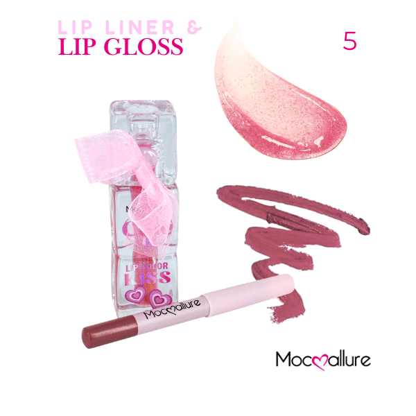 Set de Labios Mocoallure Princess | Lip Oil & Delineador de Corazón