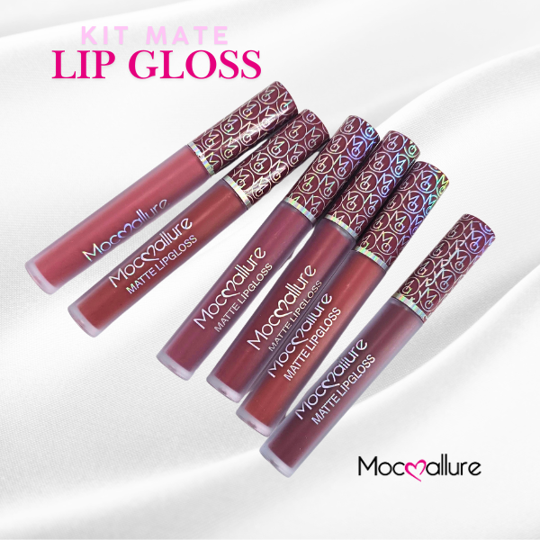 Kit Lip Gloss Matte 6 tonos tintos