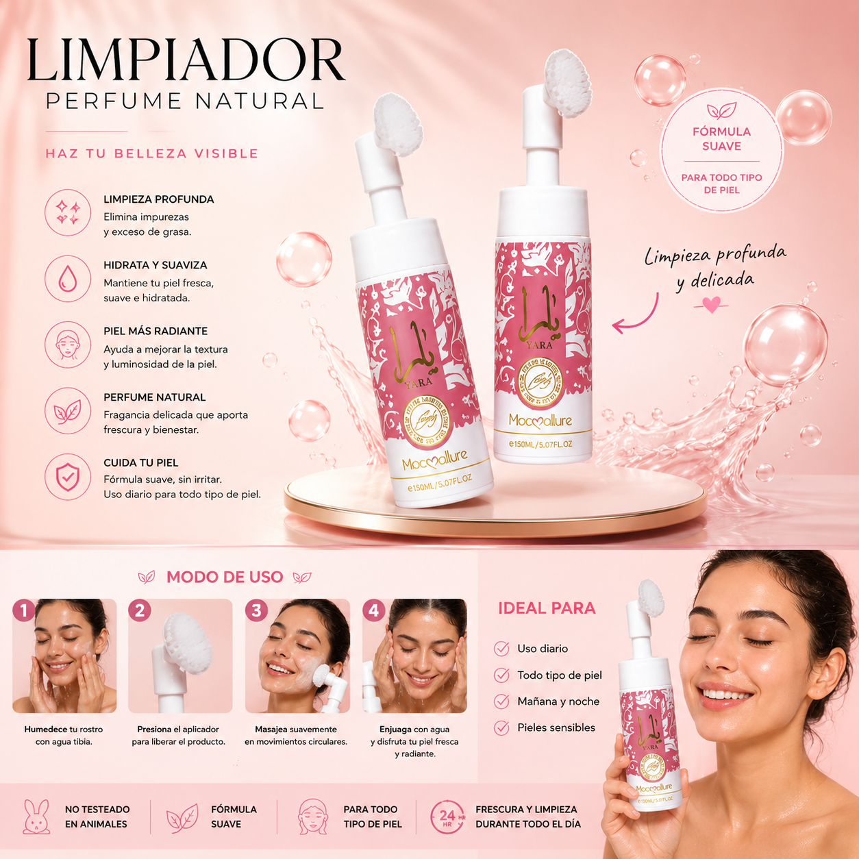 Espuma Limpiadora Facial Mocoallure Cleansing Foam con fragancia (Copia)