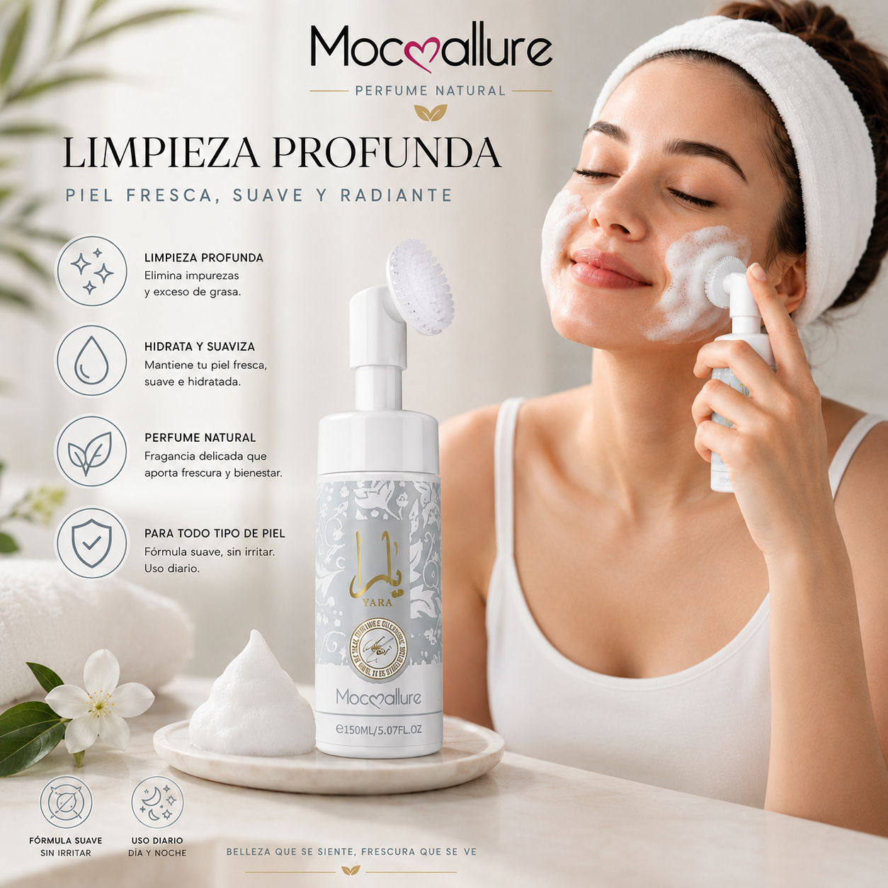 Espuma Limpiadora Facial Mocoallure Cleansing