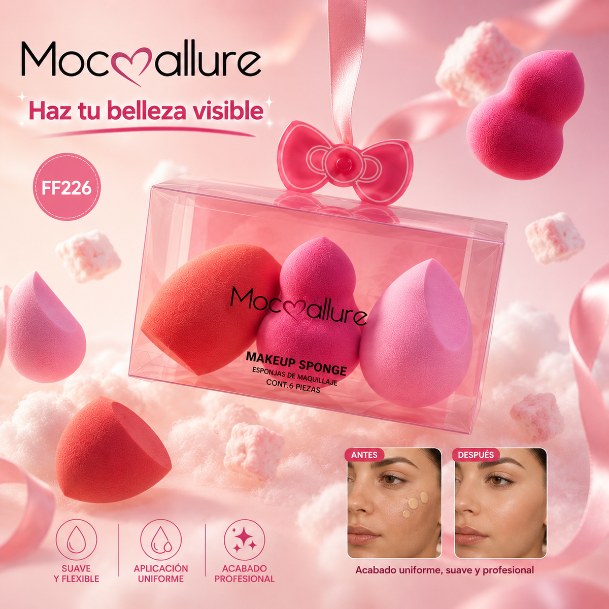 FF226 – Esponjas de Maquillaje MOCOALLURE 3 en 1