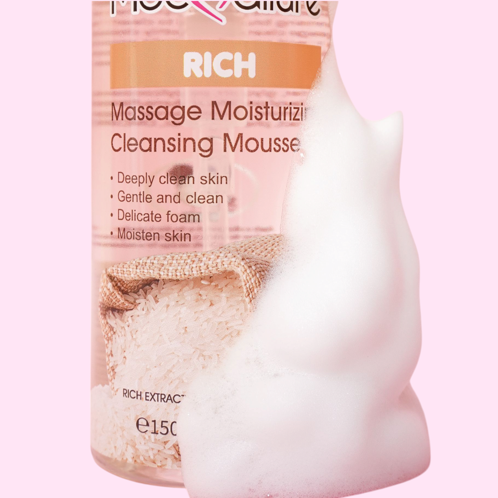 Limpiadora Mousse Hidratante de Masaje, Arroz. 1 pieza – Mocoallure