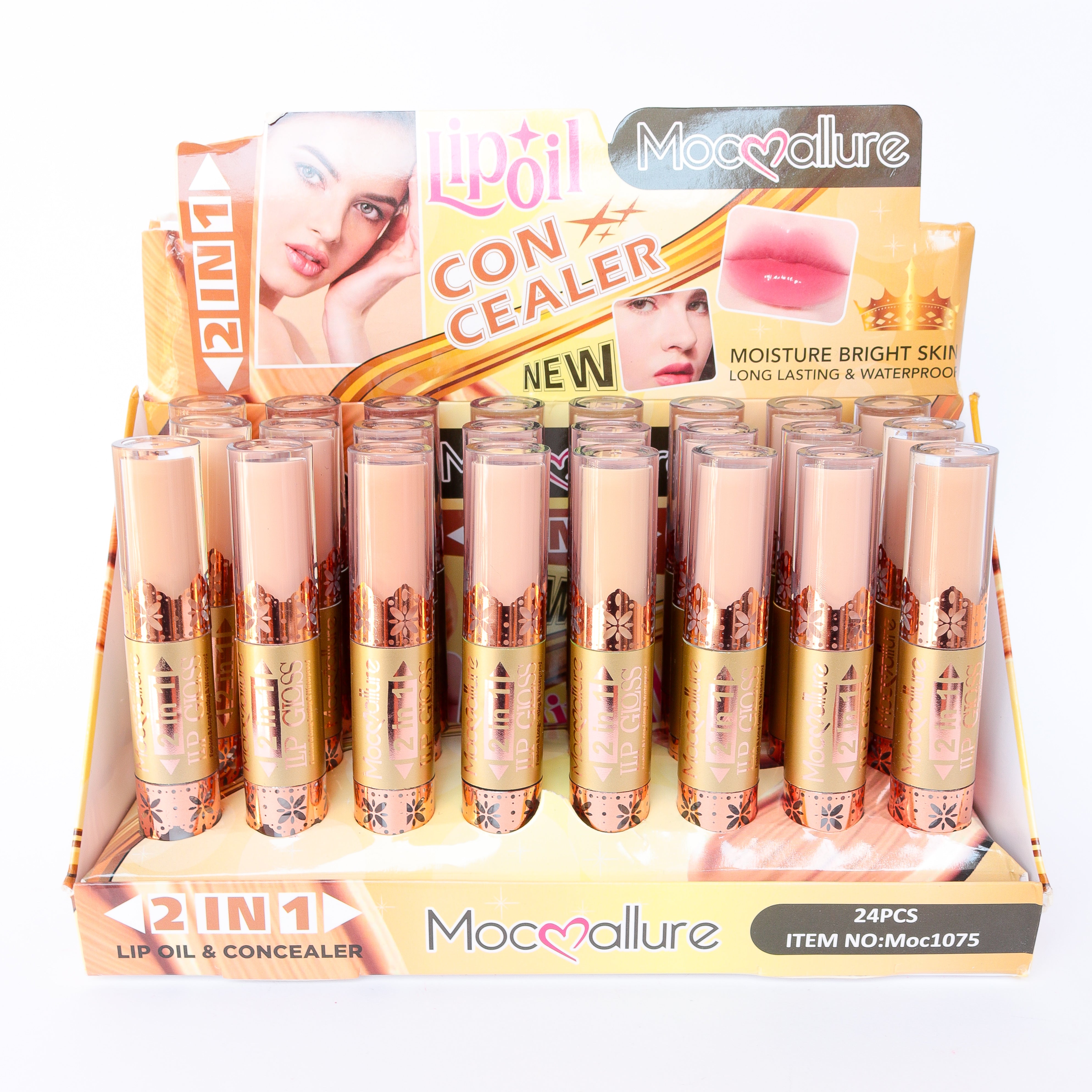 Lip Oil & Corrector 2 en 1. Hidratación + Luminosidad. 8 tonos. Mocoallure.