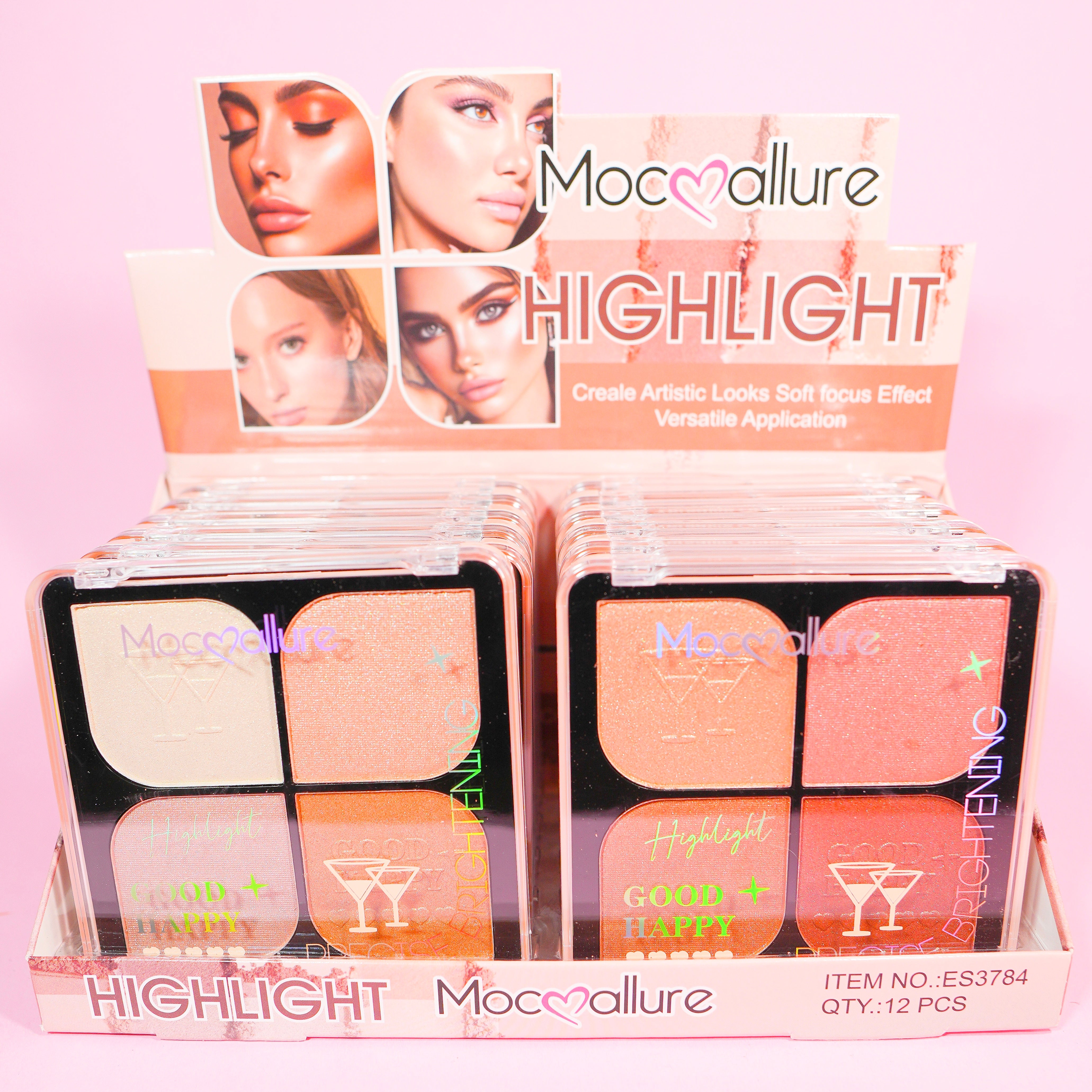 Paleta de Iluminadores. 4 Colores. Mocoallure