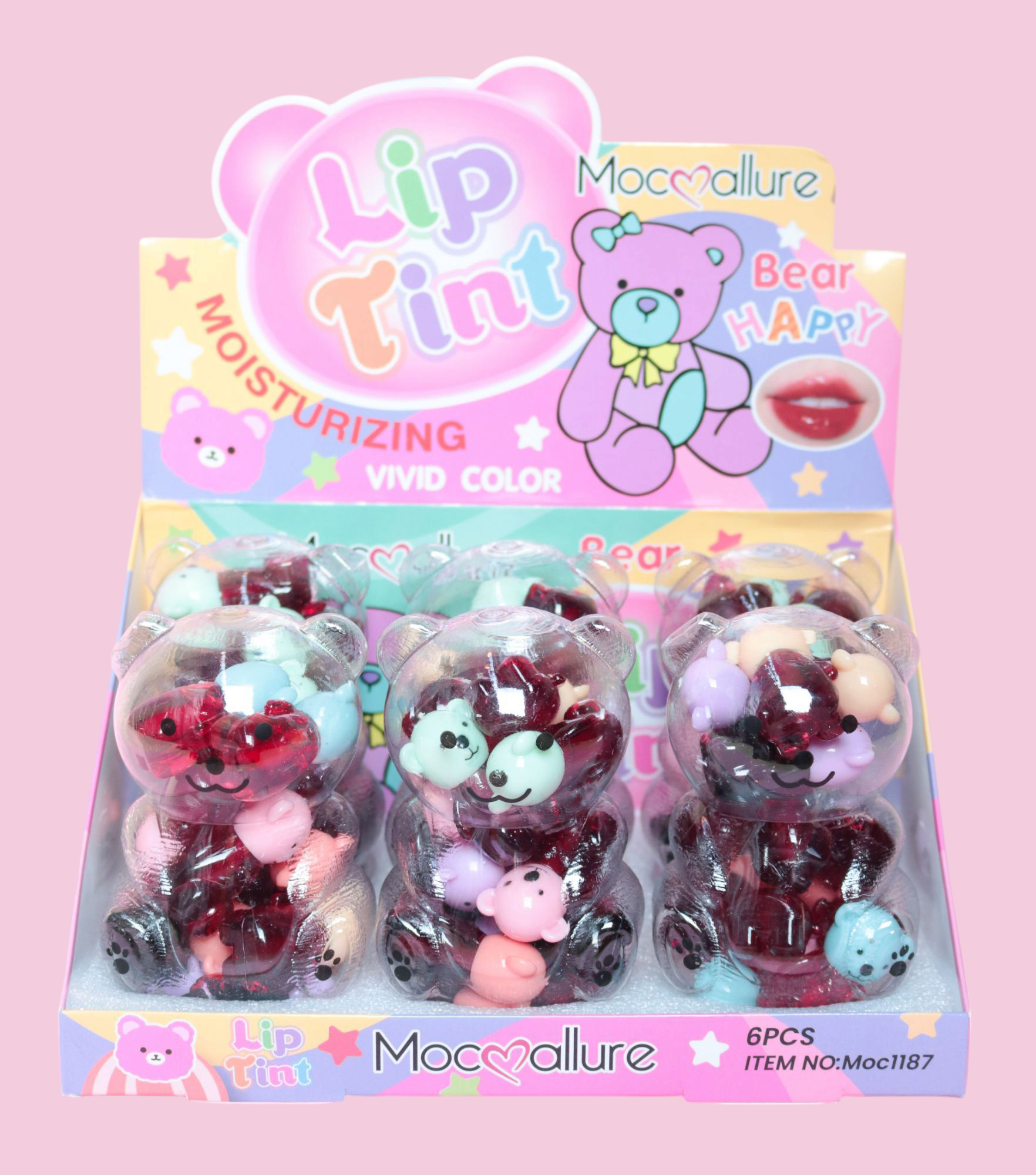 Tinte de Labios en Set de 12 piezas. 6 tonos – Hidratante Color Vivo. Mocoallure