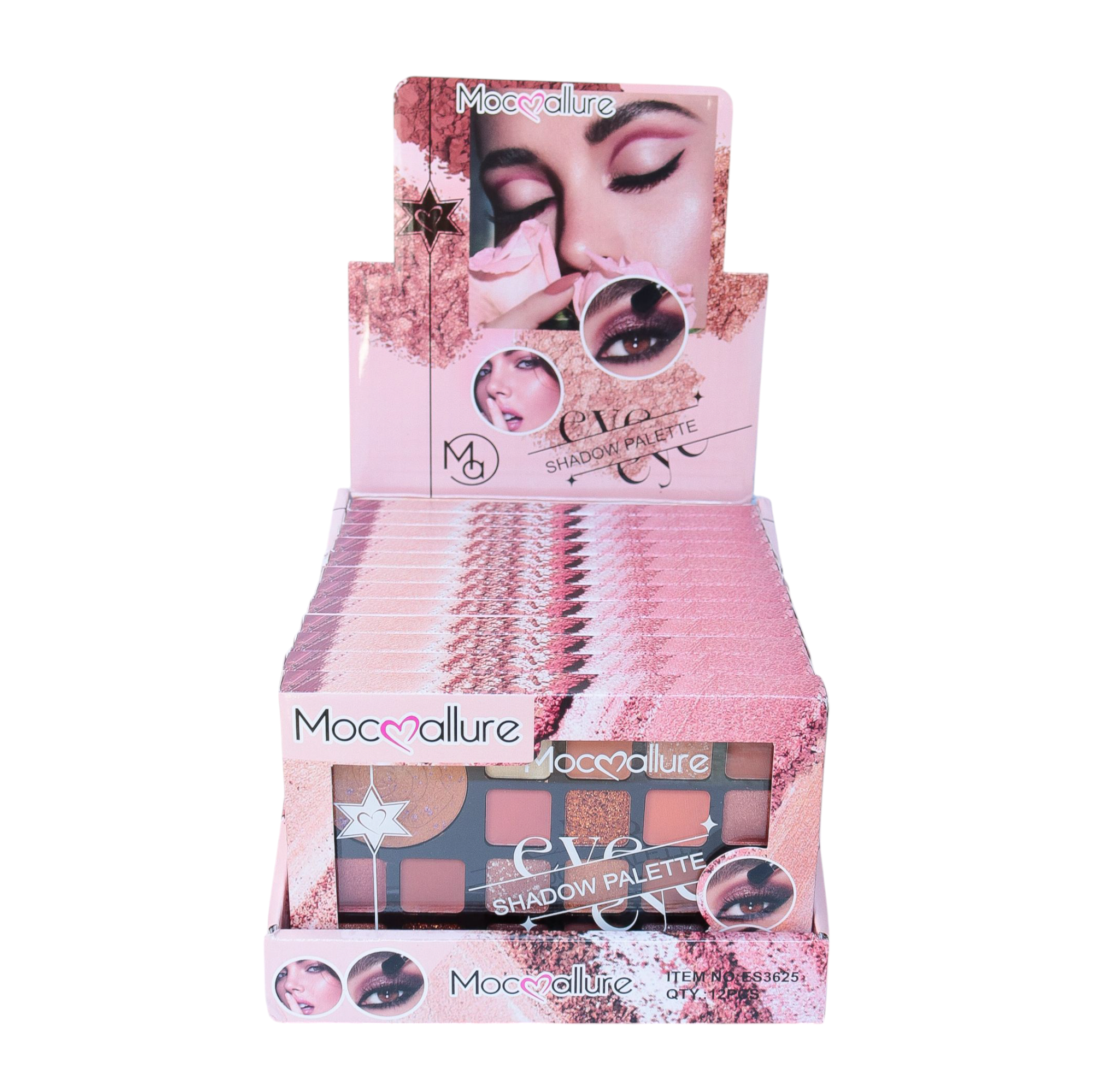 Sombras 20 colores + 1 Iluminador. Víspera. Perfecta para un look de día... o de noche. Mocoallure