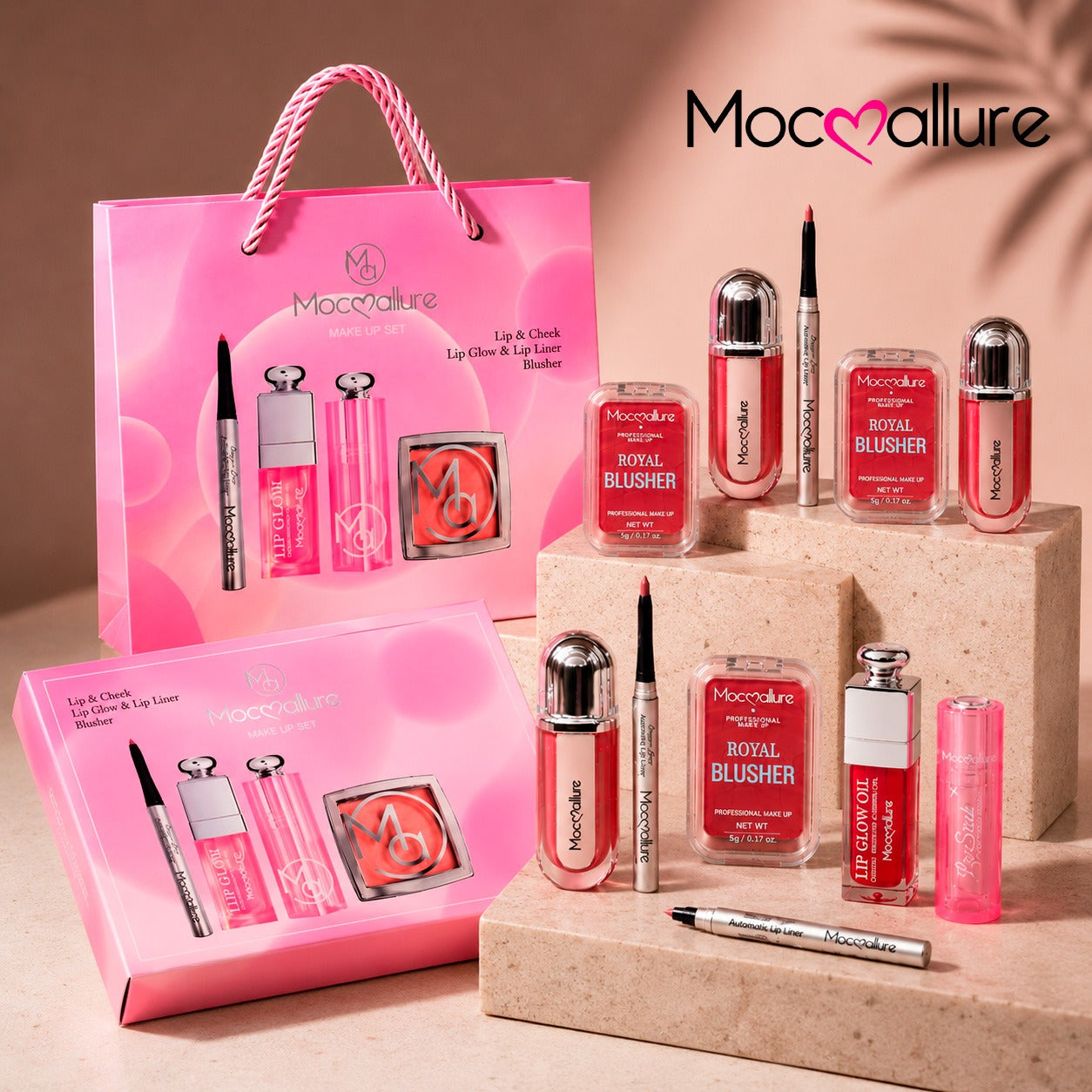 MakeUp Set Mocoallure con Estuche y Bolsa