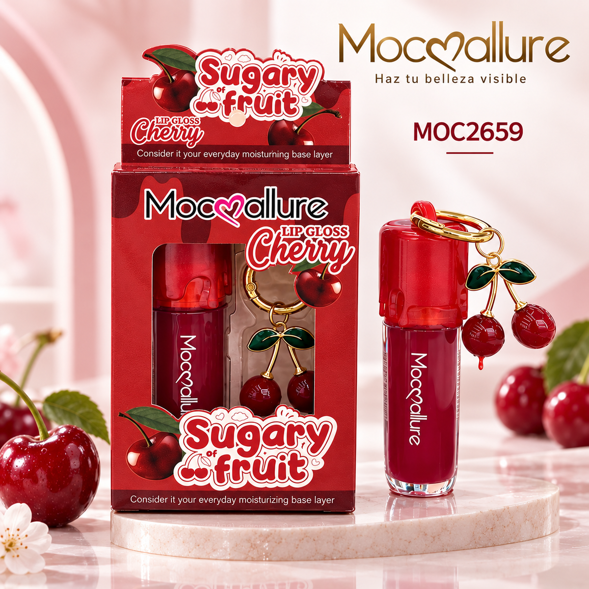 GLOSS+LLAVERO CEREZA MOC2659