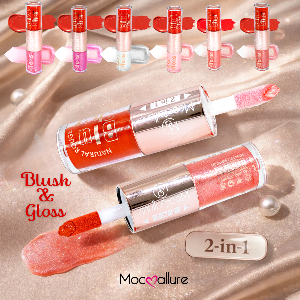 Gloss con destellos y Rubor Líquido 2 en 1