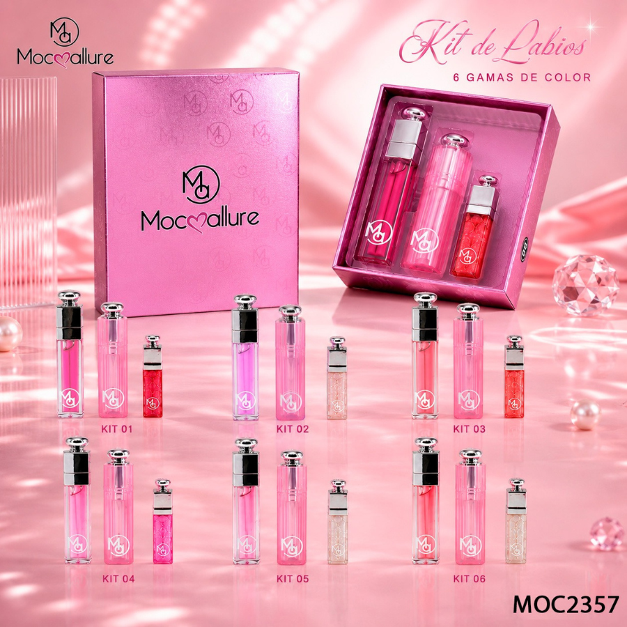 Kit deluxe Mirror Labiales Hidratantes con Brillo y Color