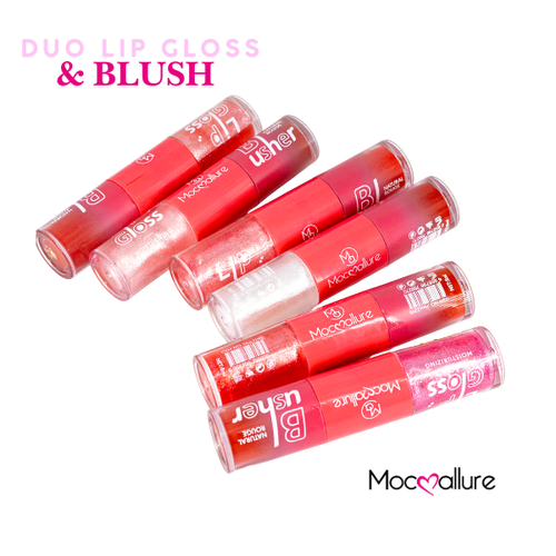 Brillo labial y blush líquido