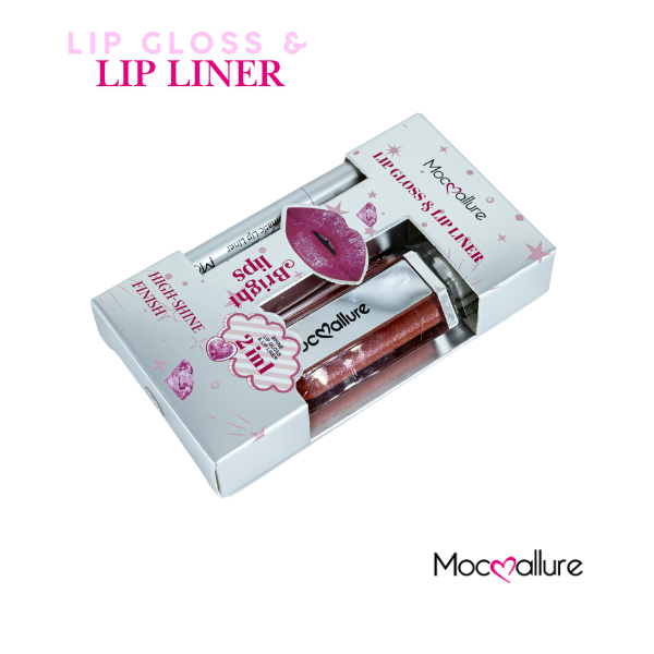 Kit de Labios Mocoallure 2 en 1  Lip Gloss & Delineador Bright Mirror