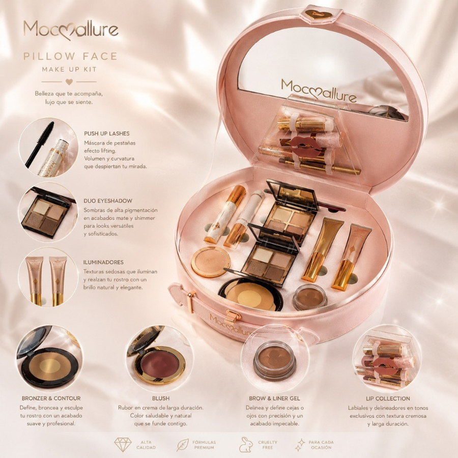 Pillow Face Kit Premium Set de Maquillaje de Lujo Mocoallure