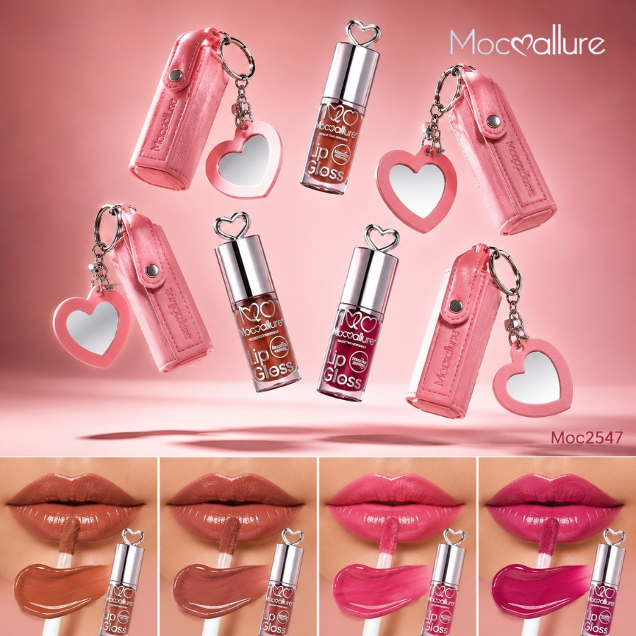 Lip Gloss con Funda Llavero