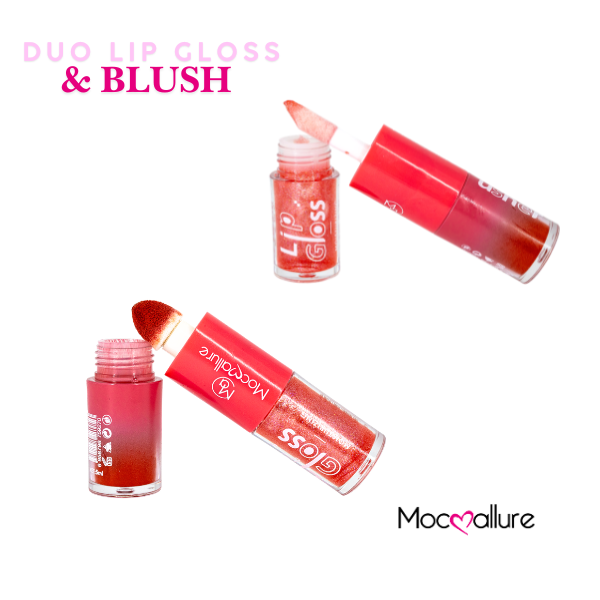 Brillo labial y blush líquido