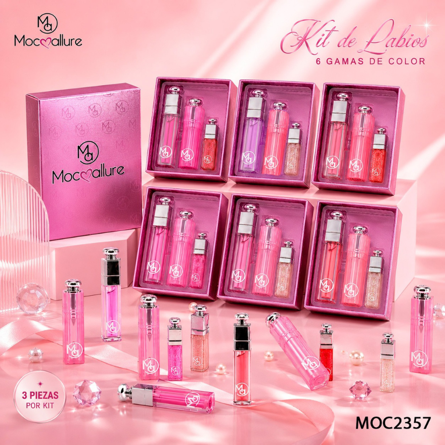 Kit deluxe Mirror Labiales Hidratantes con Brillo y Color