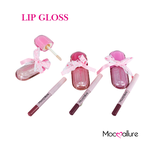 Lip Gloss con delineador Mocoallure en Cápsula Coquette Brillo Intenso