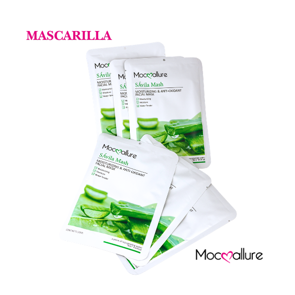 Mascarilla Facial de Aloe Vera SÁvila Mash 6pzas.