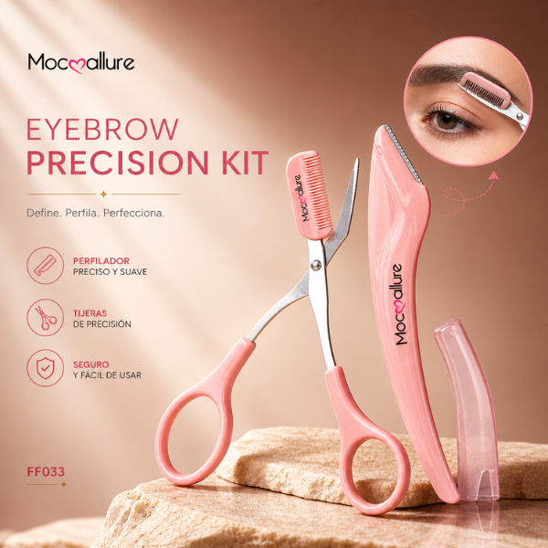 Kit Eyebrow Precision Tijeras para ceja con peine y perfilador