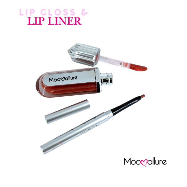 Kit de Labios Mocoallure 2 en 1  Lip Gloss & Delineador Bright Mirror