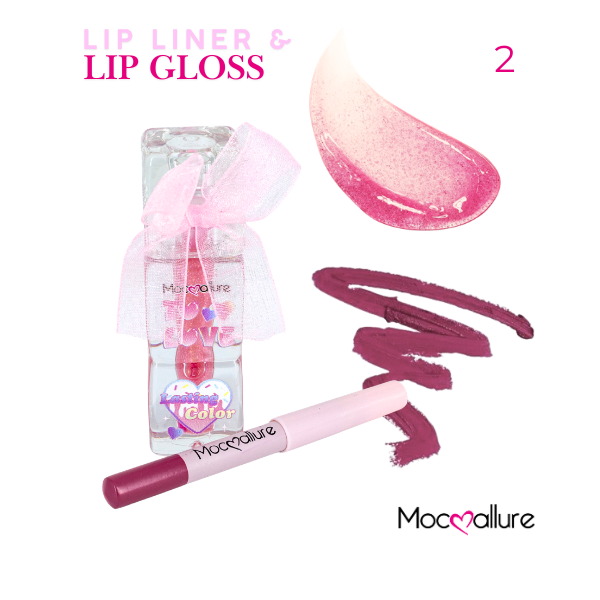Set de Labios Mocoallure Princess | Lip Oil & Delineador de Corazón
