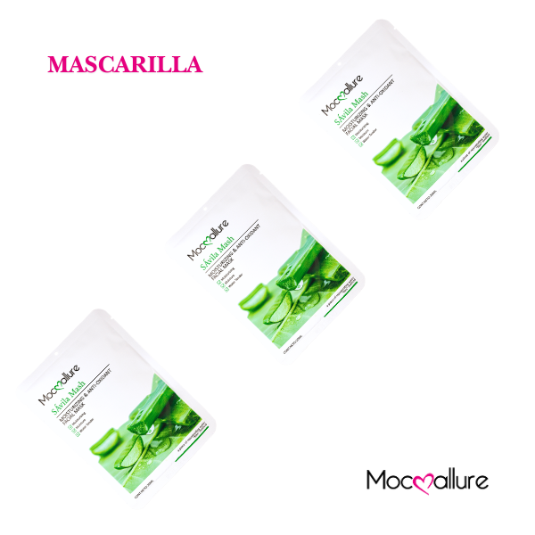 Mascarilla Facial de Aloe Vera SÁvila Mash 6pzas.
