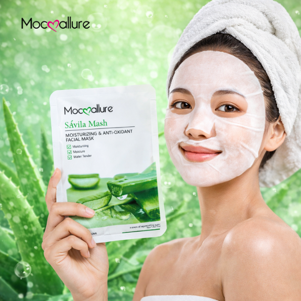 Mascarilla Facial de Aloe Vera SÁvila Mash 6pzas.