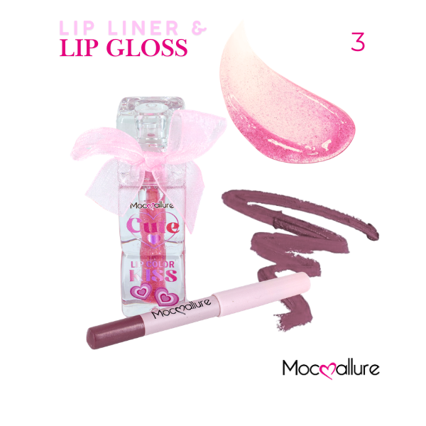 Set de Labios Mocoallure Princess | Lip Oil & Delineador de Corazón