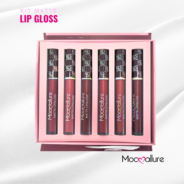 Kit Matte Lip Gloss -  6 Tonos mate rosas