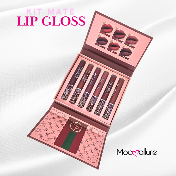 Kit Lip Gloss Matte 6 tonos tintos
