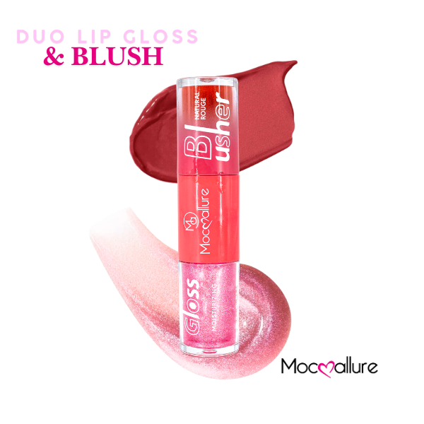 Brillo labial y blush líquido