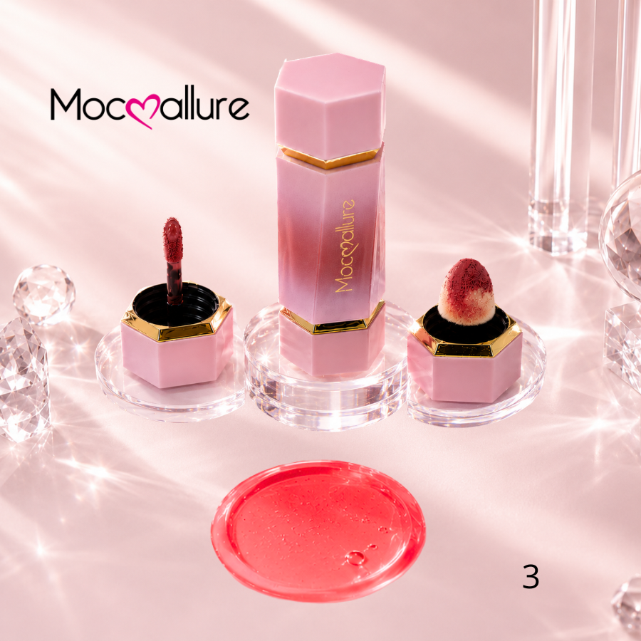 Rubor líquido doble aplicador Doble aplicador (Varita de precisión + Esponja cushion difuminadora)Mocoallure