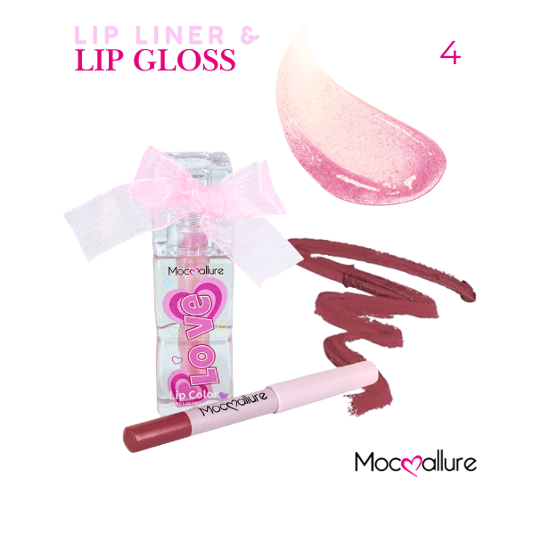 Set de Labios Mocoallure Princess | Lip Oil & Delineador de Corazón