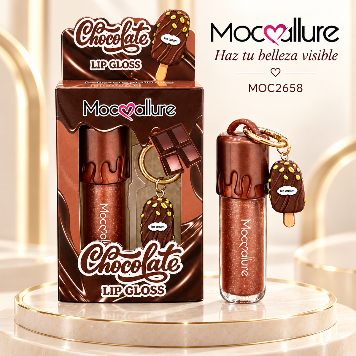 GLOSS+LLAVERO CHOCOLATE MOC2658