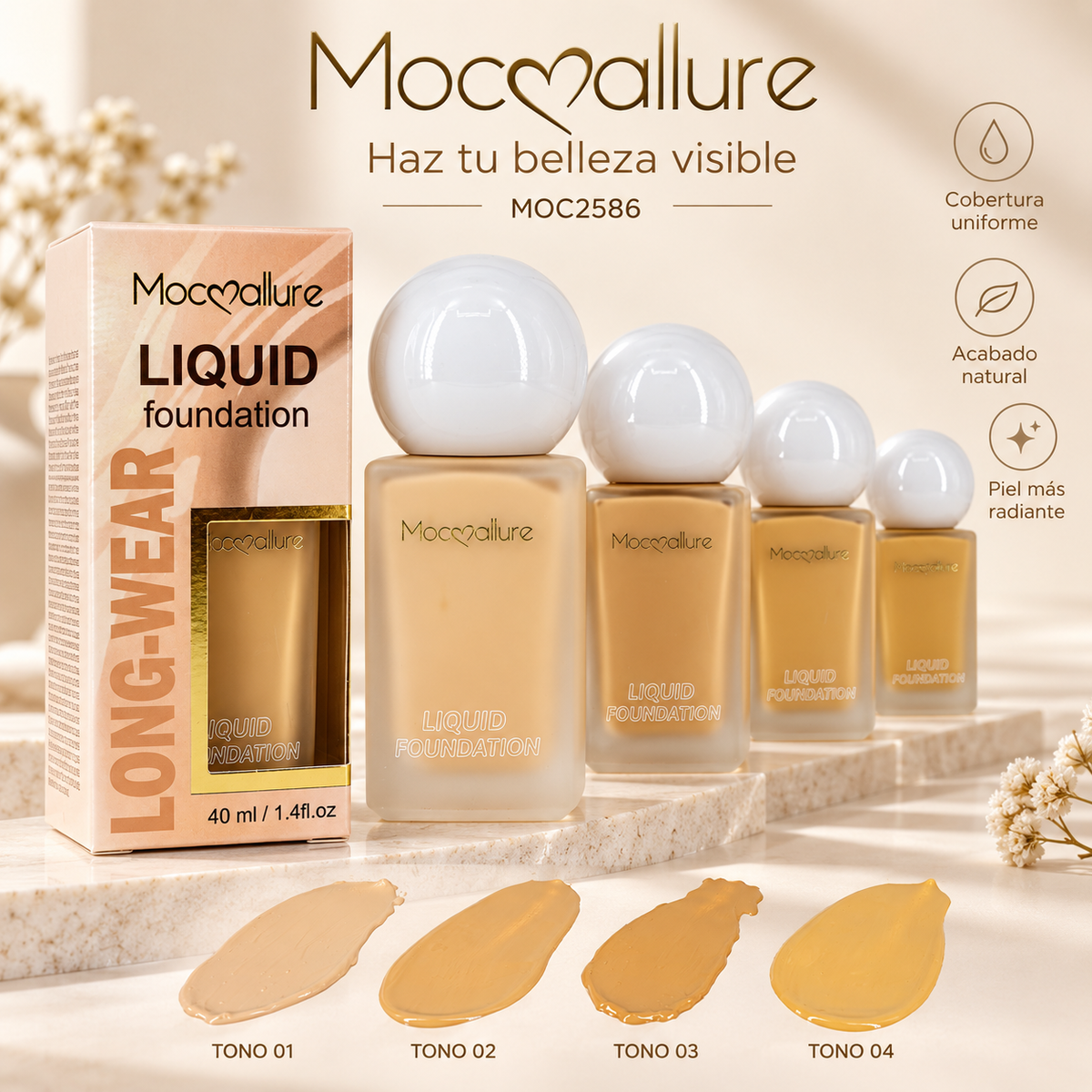 BASE DE MAQUILLAJE LONG-WEAR MOC2586