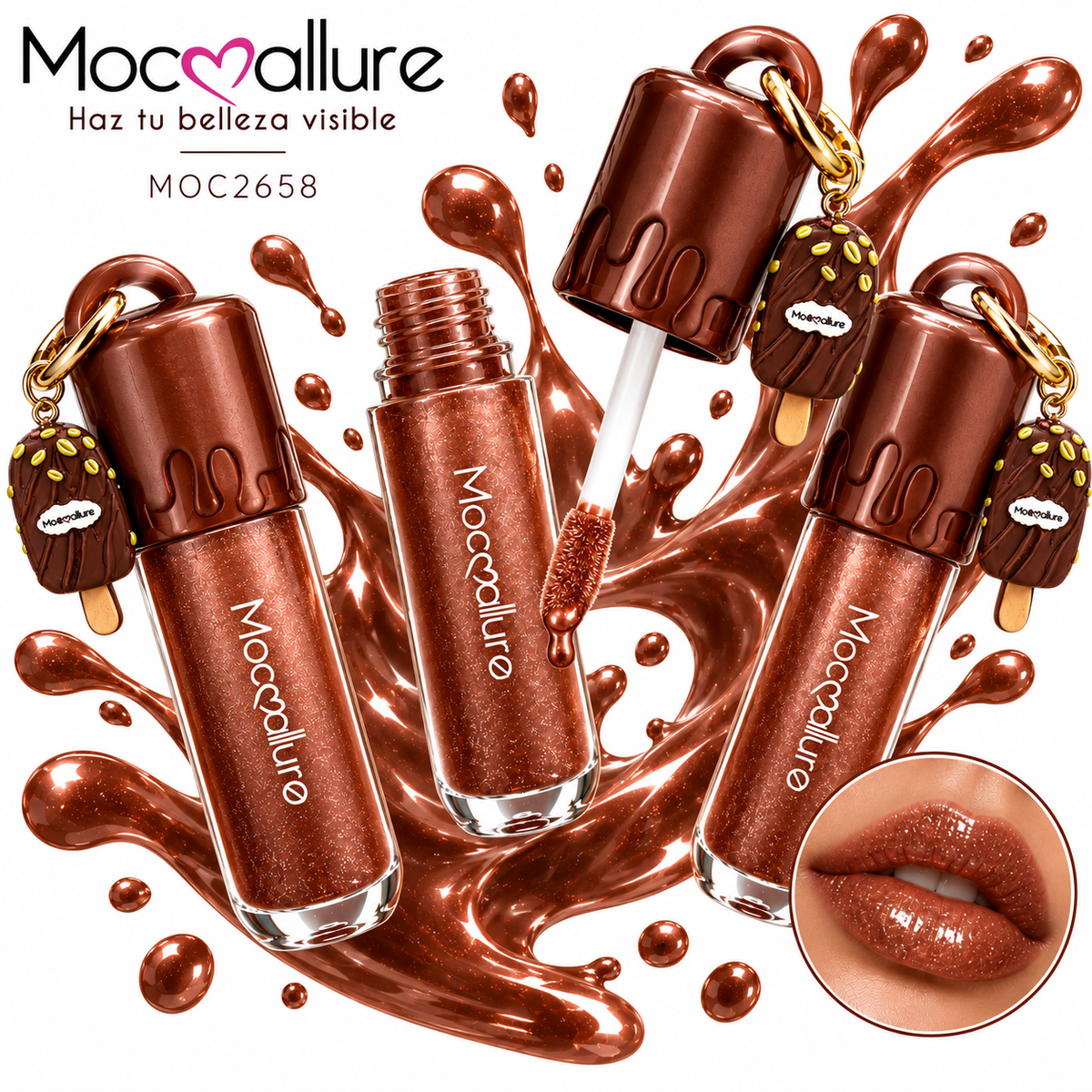 GLOSS+LLAVERO CHOCOLATE MOC2658