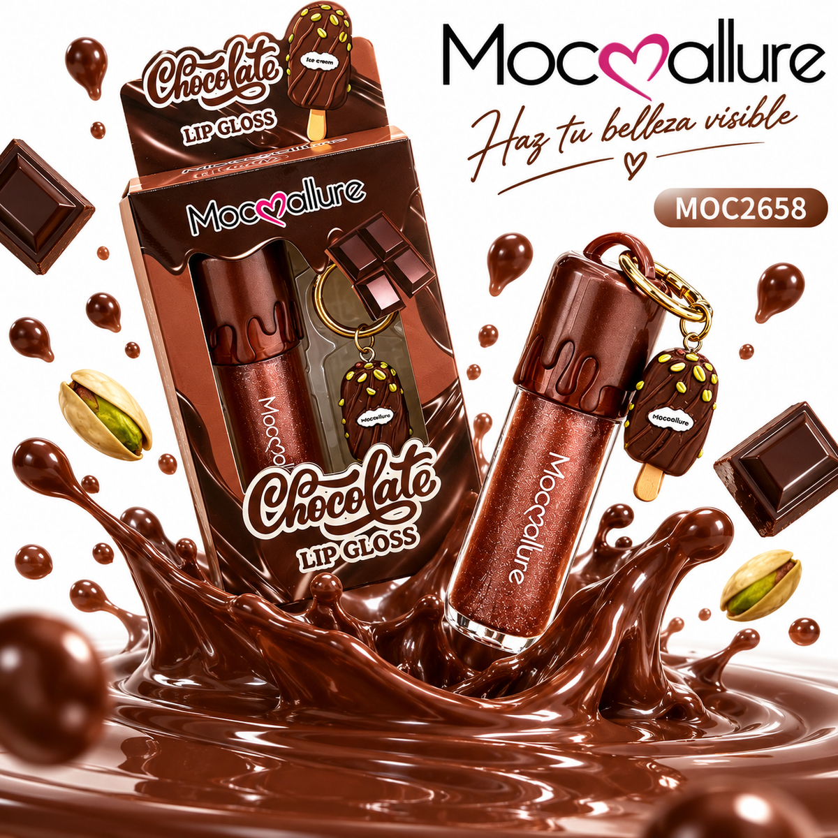GLOSS+LLAVERO CHOCOLATE MOC2658