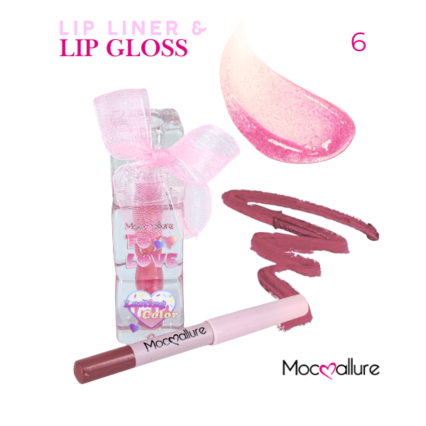 Set de Labios Mocoallure Princess | Lip Oil & Delineador de Corazón