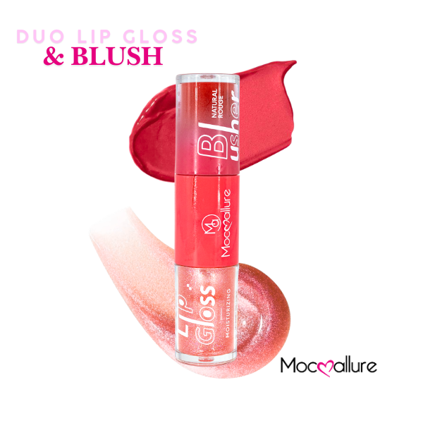 Brillo labial y blush líquido