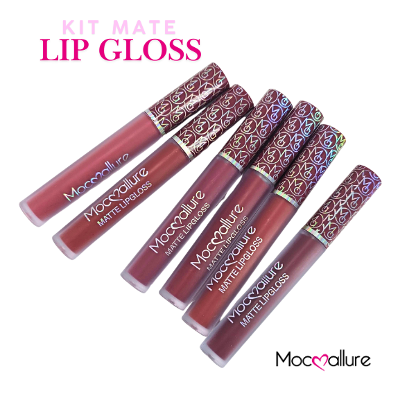 Kit Lip Gloss Matte 6 tonos tintos