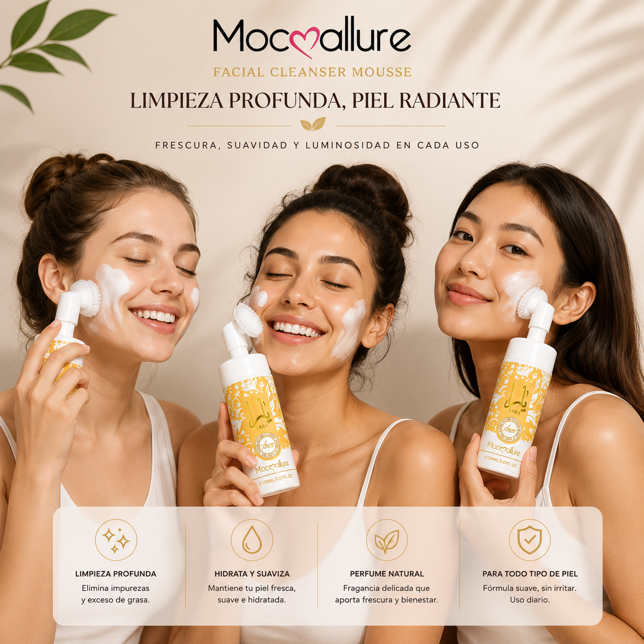 Espuma Limpiadora Facial Mocoallure Yellowyara